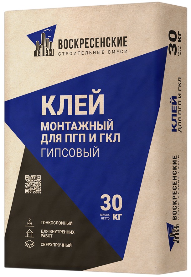 Клей монтажный гипсовый, летний для ПГП и ГКЛ 30 кг - купить от ...